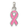 Lex & Lu Sterling Silver Polished Pink Enameled Ribbon Pendant - Lex & Lu