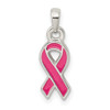 Lex & Lu Sterling Silver Polished Pink Enameled Ribbon Pendant - 4 - Lex & Lu