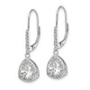 Lex & Lu Sterling Silver Polished w/CZ Leverback Earrings - 2 - Lex & Lu