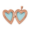 Lex & Lu Sterling Silver Rose Gold-plated 20mm D/C Footprints Heart Locket - 4 - Lex & Lu