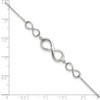 Lex & Lu Sterling Silver Polished Infinity Symbol Bracelet 7.25'' - 5 - Lex & Lu