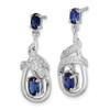 Lex & Lu Sterling Silver Synthetic Blue Sapphire & CZ Dangle Post Earrings - 2 - Lex & Lu