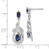 Lex & Lu Sterling Silver Synthetic Blue Sapphire & CZ Dangle Post Earrings - 4 - Lex & Lu