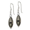 Lex & Lu Sterling Silver Crystal and Hematite Shepherd Hook Earrings - 2 - Lex & Lu