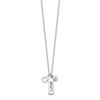 Lex & Lu Sterling Silver Polished CZ Love Heart Charm Necklace - 2 - Lex & Lu