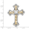 Lex & Lu Sterling Silver Polished Gold-plated Vibrant CZ Cross Pendant - 4 - Lex & Lu