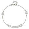 Lex & Lu Sterling Silver Polished Fancy Link Anklet 9'' - 4 - Lex & Lu