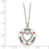 Lex & Lu Sterling Silver Polished Enamel CZ Heart Love Necklace 18'' - 2 - Lex & Lu