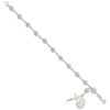 Lex & Lu Sterling Silver Polished Laser-cut Rosary Bracelet 7.75'' - 2 - Lex & Lu