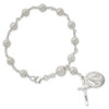 Lex & Lu Sterling Silver Polished Laser-cut Rosary Bracelet 7.75'' - 3 - Lex & Lu