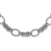 Lex & Lu Sterling Silver Polished & Textured Rhodium-plated Necklace 18'' - Lex & Lu