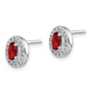 Lex & Lu Sterling Silver Polished Garnet and CZ Oval Post Earrings - 2 - Lex & Lu