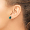 Lex & Lu Sterling Silver Simulated Emerald & CZ Post Earrings - 3 - Lex & Lu