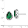 Lex & Lu Sterling Silver Simulated Emerald & CZ Post Earrings - 4 - Lex & Lu