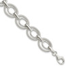 Lex & Lu Sterling Silver Polished And Textured Link Bracelet - Lex & Lu