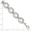 Lex & Lu Sterling Silver Polished And Textured Link Bracelet - 3 - Lex & Lu