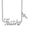 Lex & Lu Sterling Silver Faith w/CZ Cross Charm Necklace - Lex & Lu