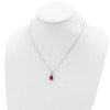 Lex & Lu Sterling Silver Polished Created Ruby & CZ Necklace - 4 - Lex & Lu