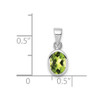 Lex & Lu Sterling Silver Polished Peridot Oval Pendant - 3 - Lex & Lu