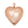 Lex & Lu Sterling Silver Rose Gold-plated 20mm Double Hearts Heart Locket - Lex & Lu