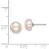 Lex & Lu Sterling Silver 8-9mm Purple FWC Button Pearl Stud Earrings - 4 - Lex & Lu