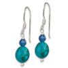 Lex & Lu Sterling Silver Blue Agate, Gold and Lapis Reconstructed Stone Earrings - 2 - Lex & Lu