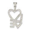 Lex & Lu Sterling Silver Polished L HEART V E Chain Slide Pendant - 4 - Lex & Lu