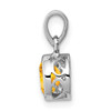 Lex & Lu Sterling Silver Polished Citrine Round Pendant - 2 - Lex & Lu