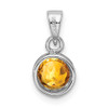 Lex & Lu Sterling Silver Polished Citrine Round Pendant - 4 - Lex & Lu