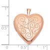 Lex & Lu Sterling Silver Rose Gold-plated 20mm Swirl Design Heart Locket - 4 - Lex & Lu