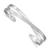 Lex & Lu Sterling Silver Polished and Textured Bangle - Lex & Lu
