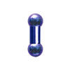 Lex & Lu Int Thrd Titanium Barbell 00G (9mm) 1/2" Long w/12mm Balls Blue-Lex & Lu