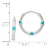 Lex & Lu Sterling Silver Polished Light Blue Enamel Hoop Earrings - 4 - Lex & Lu