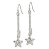Lex & Lu Sterling Silver D/C Star Dangle Shepherd Hook Earrings - 2 - Lex & Lu