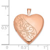 Lex & Lu Sterling Silver Rose Gold-plated 20mm Swirl & Polished Heart Locket - 4 - Lex & Lu