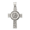 Lex & Lu Sterling Silver Antiqued, Textured and Polished St. Michael Pendant - Lex & Lu