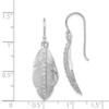 Lex & Lu Sterling Silver CZ Textured Feather Shepherd Hook Earrings - 4 - Lex & Lu