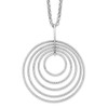 Lex & Lu Sterling Silver Dangle D/C Circle Necklace 18'' - Lex & Lu