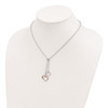 Lex & Lu Sterling Silver Rose-tone Polished & Textured Necklace 16.5'' - 3 - Lex & Lu
