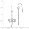 Lex & Lu Sterling Silver Polished Dragonfly Dangle Shepherd Hook Earrings - 4 - Lex & Lu