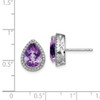 Lex & Lu Sterling Silver Polished Amethyst & CZ Post Earrings - 4 - Lex & Lu