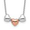 Lex & Lu Sterling Silver Polished Heart ender Necklace 18'' - Lex & Lu