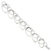 Lex & Lu Sterling Silver Polished & Textured Circle Bracelet 7.5'' - 2 - Lex & Lu