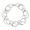 Lex & Lu Sterling Silver Polished & Textured Circle Bracelet 7.5'' - 4 - Lex & Lu