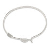 Lex & Lu Sterling Silver Polished Shell Bangle - 2 - Lex & Lu