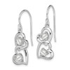 Lex & Lu Sterling Silver CZ Heart Dangle Shepherd Hook Earrings - 2 - Lex & Lu