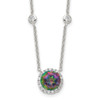 Lex & Lu Sterling Silver Polished Dark Mystic CZ Necklace 18'' - Lex & Lu