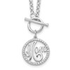 Lex & Lu Sterling Silver Polished CZ Mom Necklace 18'' - Lex & Lu