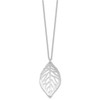 Lex & Lu Sterling Silver Satin Cut-out Leaf Necklace 18'' - 2 - Lex & Lu