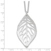 Lex & Lu Sterling Silver Satin Cut-out Leaf Necklace 18'' - 3 - Lex & Lu